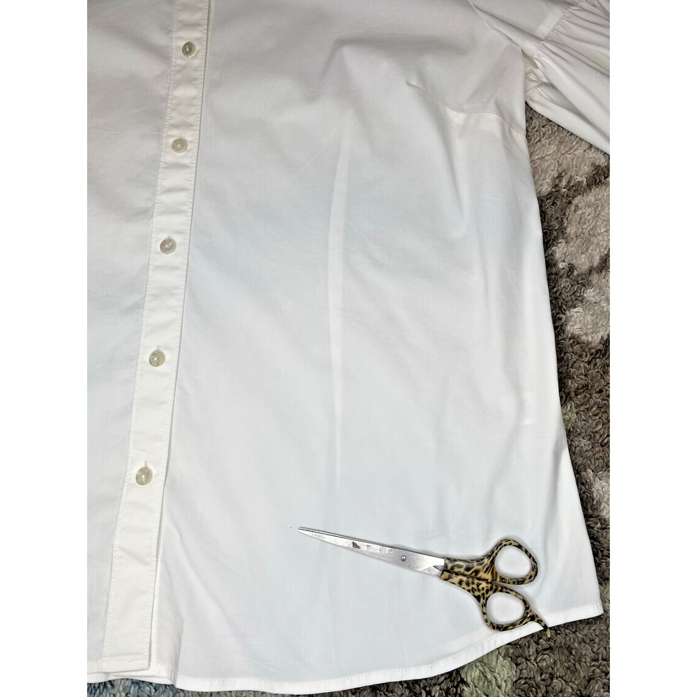J Jill Blouse Women’s Large White & Black Paisley Bohemian Career Button Down - Picture 12 of 13